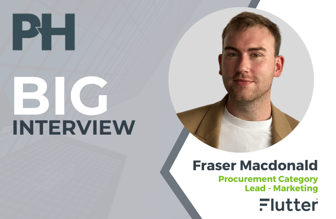 An image of Fraser Macdonald, Marketing Procurement Category Lead for the global sports betting, gaming and entertainment provider, Flutter Entertainment.
